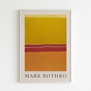 Mark Rothko poster, Mark Rothko print, Exhibition poster, Midcentury Poster, Red-Yellow Poster, Retro Wall Art