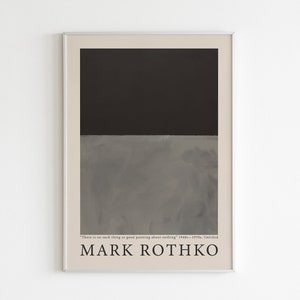 Mark Rothko poster, Mark Rothko print, exhibition poster, Midcentury Poster, Black-Gray Poster