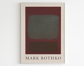 Mark Rothko poster, Mark Rothko print, exhibition poster, Mid Century Modern Art Poster, Green-Yellow Poster,