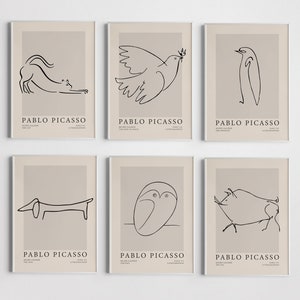 Pablo Picasso Set of 6 Poster, Picasso Set Print, Picasso Set Poster,Printable Poster, Gallery Wall Set Of 6, Exhibition Set of 6 Prints,Art