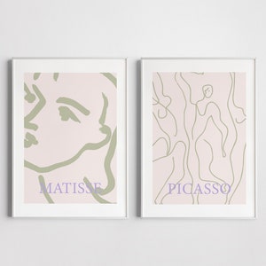 Henri Matisse Set of 2 Poster, Matisse Set Poster, Picasso Set Print, Printable Poster, Gallery Wall Set Of 2, Exhibition Set of 2 Prints