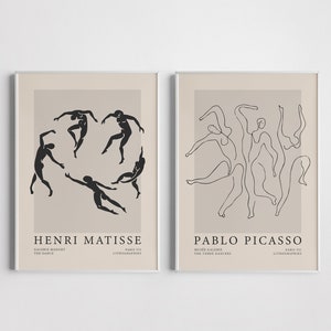 Henri Matisse Set of 2 Poster, Matisse Set Poster, Picasso Set Print, Printable Poster, Gallery Wall Set Of 2, Exhibition Set of 2 Prints