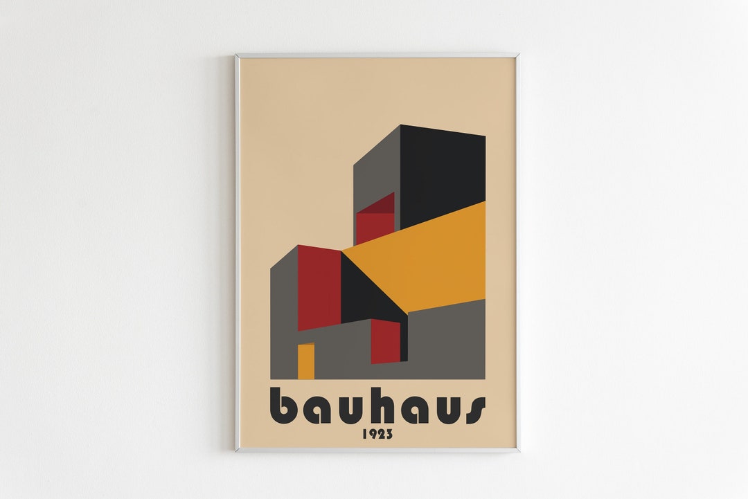 Bauhaus Poster, Vintage Exhibition Poster, Retro Home Decor, Geometric