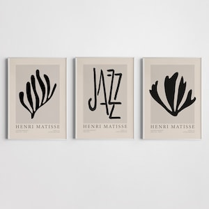 Henri Matisse Conjunto de 3 carteles, Matisse Set Poster, Matisse, Set Print, Decoración de arte de moda, Gallery Wall Set de 3, Conjunto de exposición de 3 impresiones