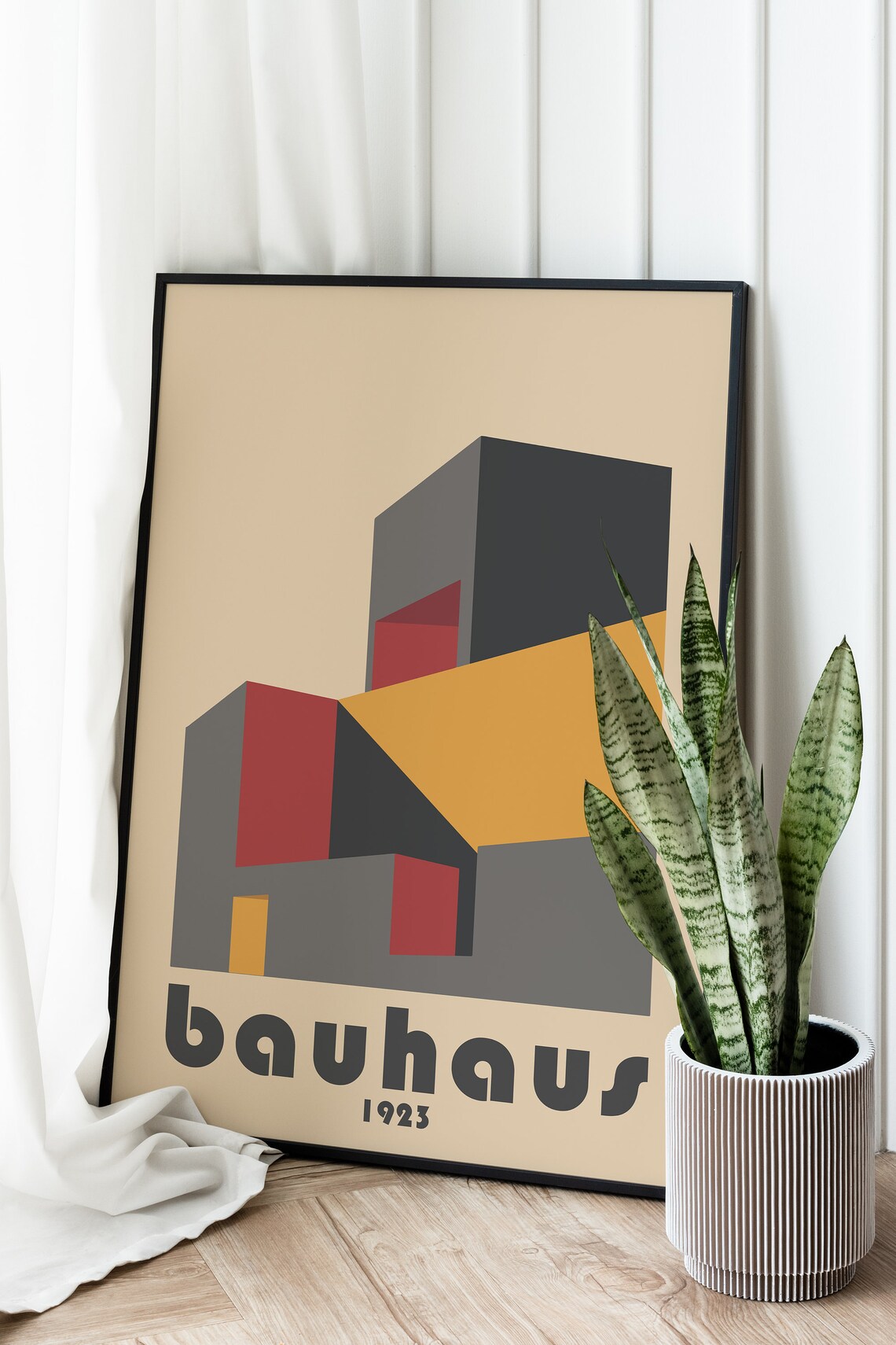 Bauhaus Poster, Vintage Exhibition Poster, Retro Home Decor, Geometric
