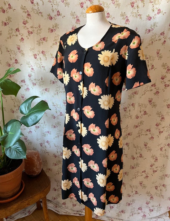 Vintage romantic buttoned sun dress 40s style plu… - image 8