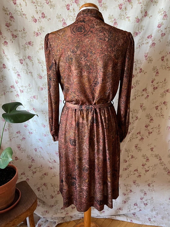 Vintage secretary dress 70s baroque victorian aut… - image 10