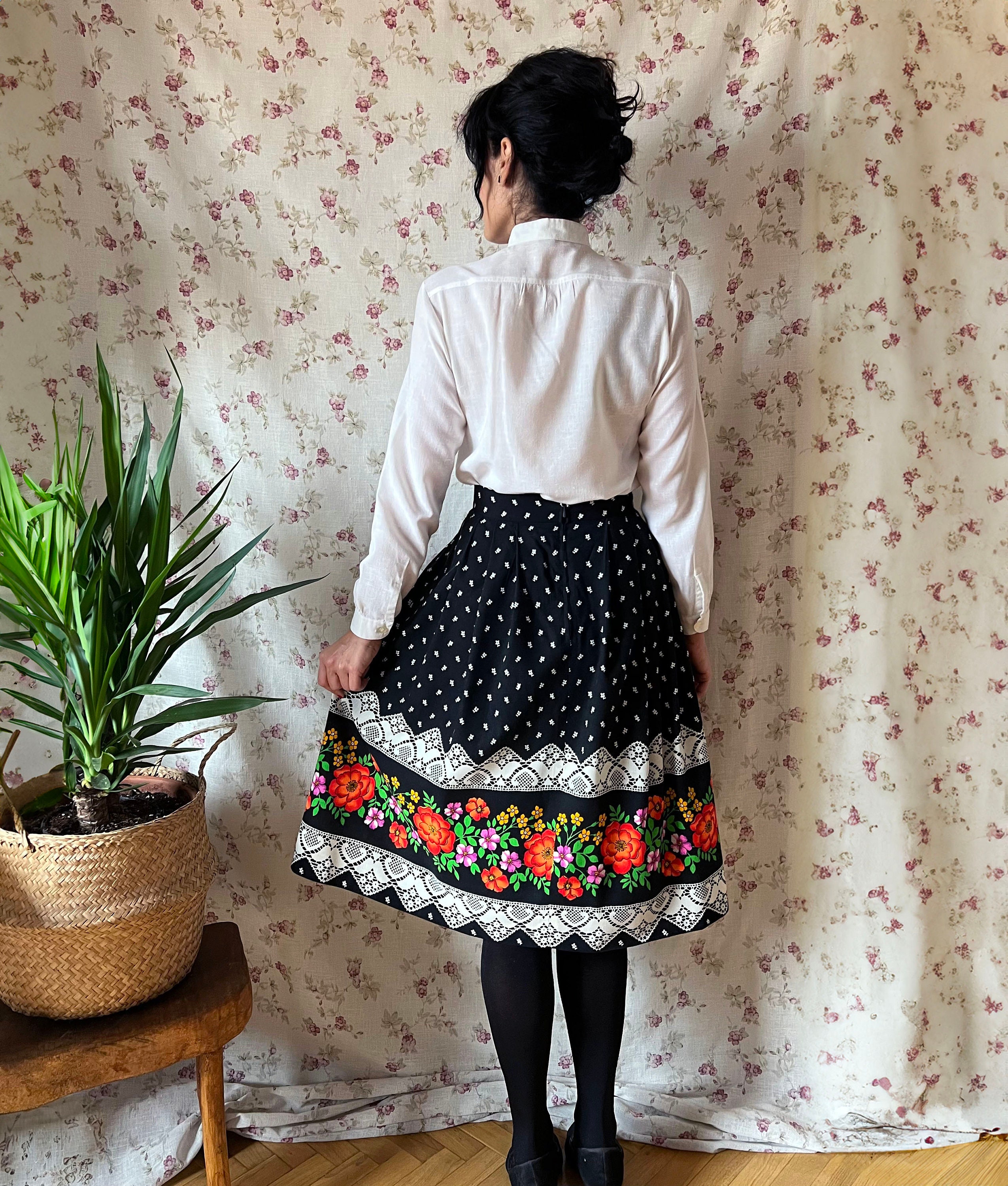 Vintage 70s Prairie Skirt, Bohemian Folk Romantic