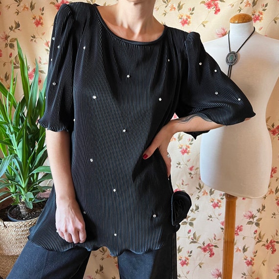 blusa pedreria fiesta