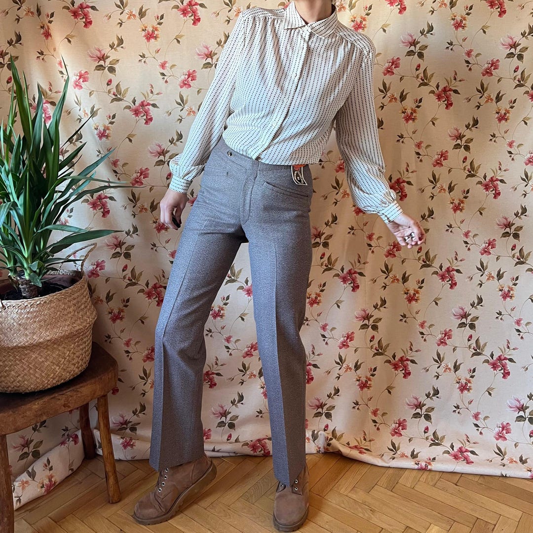 パンツ 60s vintage heavy melton wool pants 1960s M52 Pleated Wool Pants, French Army, Size S to XL - Etsy