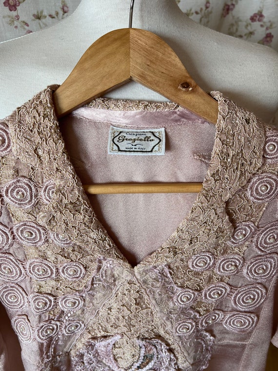 Vintage embroidered epaulette blouse antique styl… - image 10