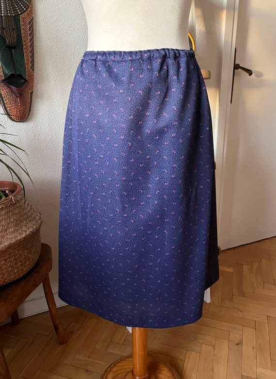 Vintage 70s folk lavender skirt ditsy cottagecore… - image 7