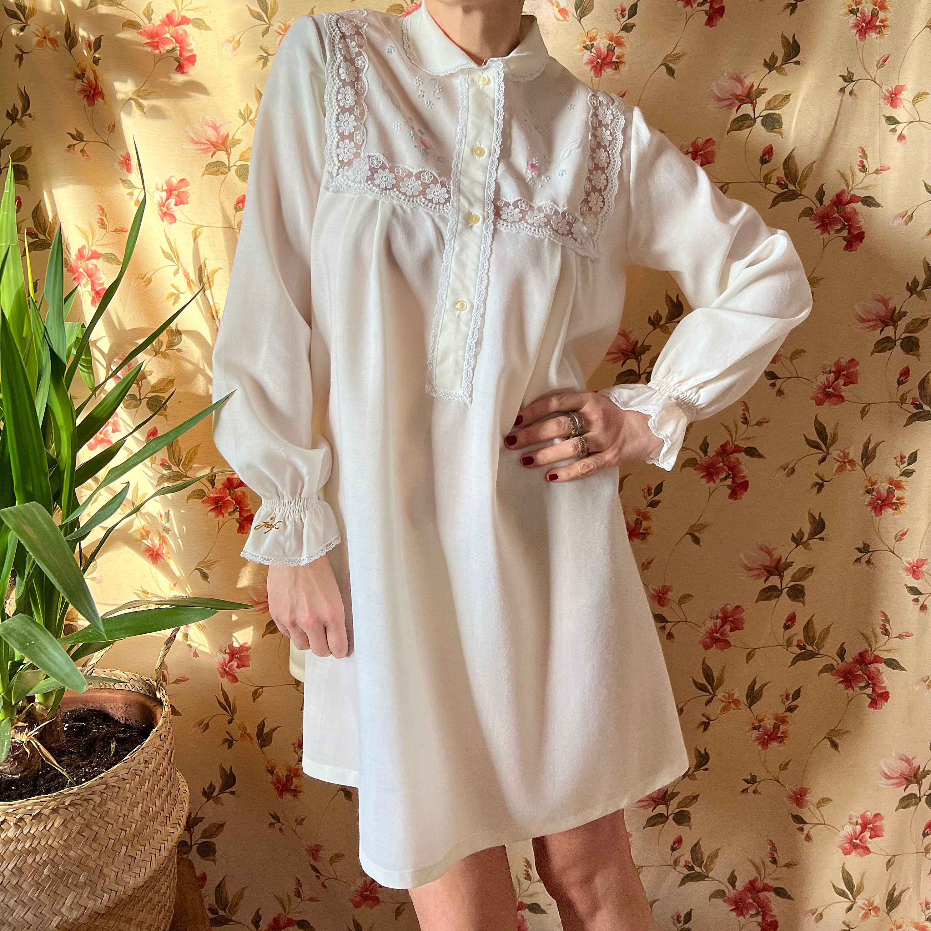 Victorian Nightgown With Puffy Sleeves