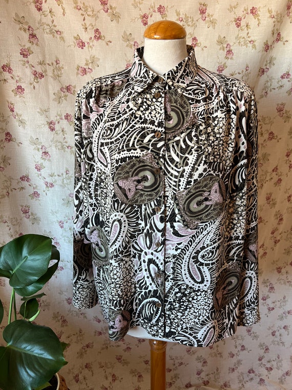 Vintage buddha ethnic shirt 90s bohemian meditati… - image 7