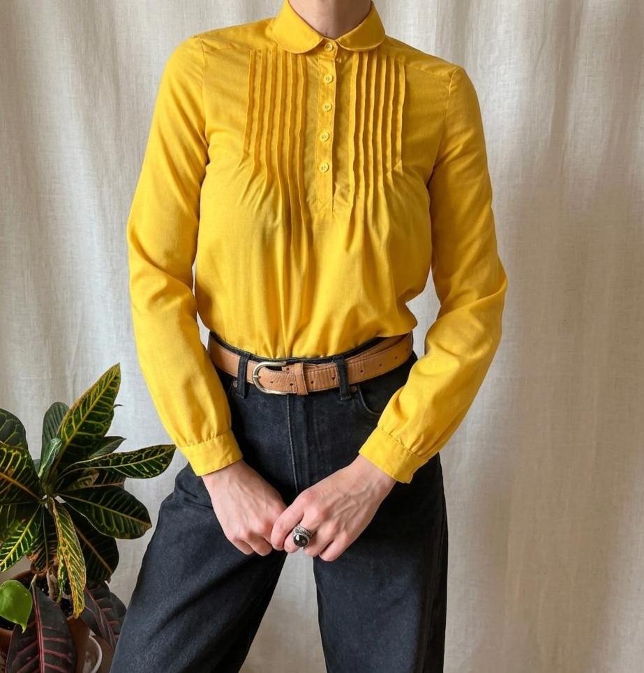 vintage  ブラウス rennes — Oliver Church | Scallop Shirt in Anthracite Antique Linen