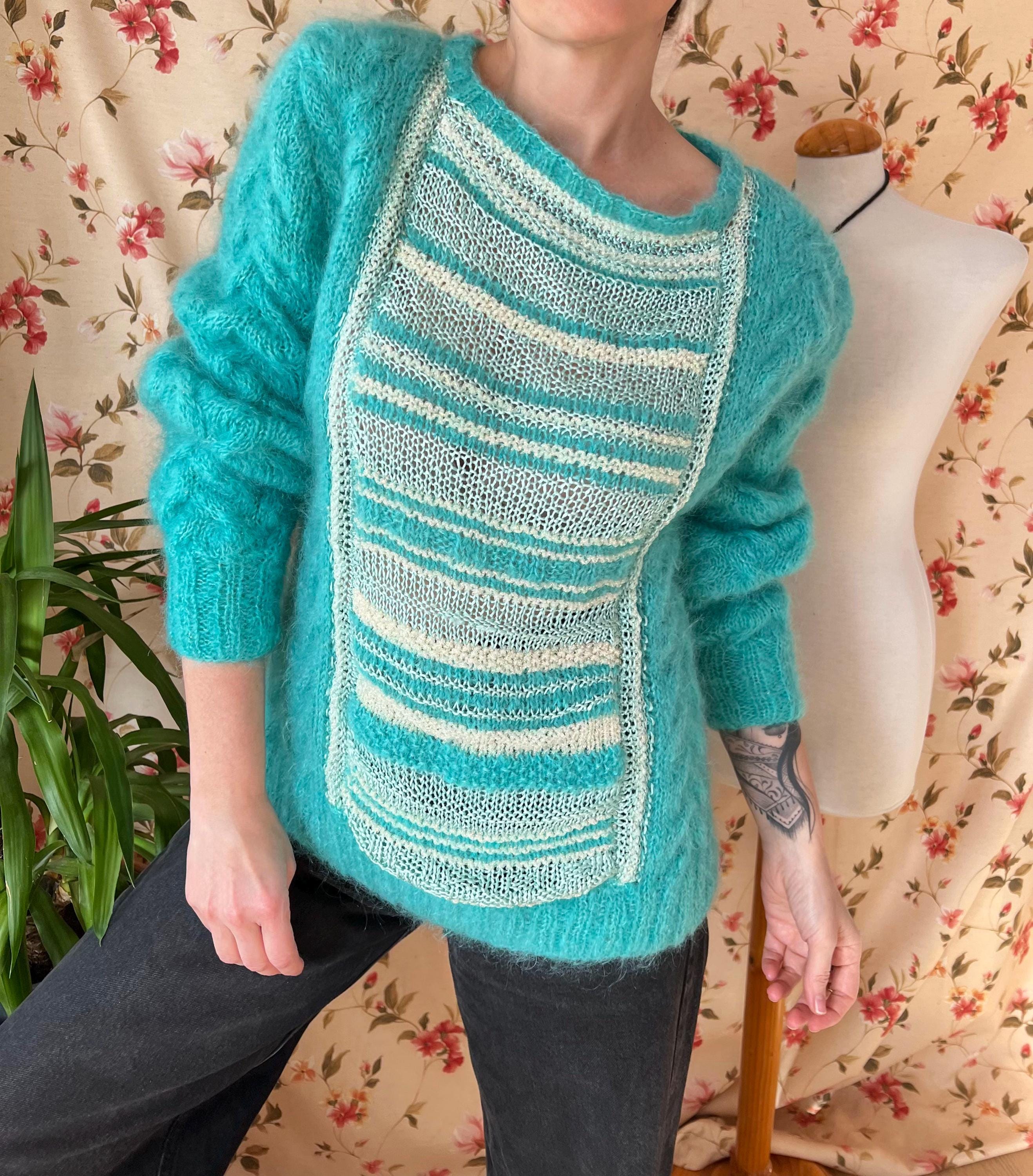 Used Womens 80s-90s Unknown Turquoise Shaggy Wide Knit Size L 相当 古着 il_340x270.3727257602_rf4w.jpg