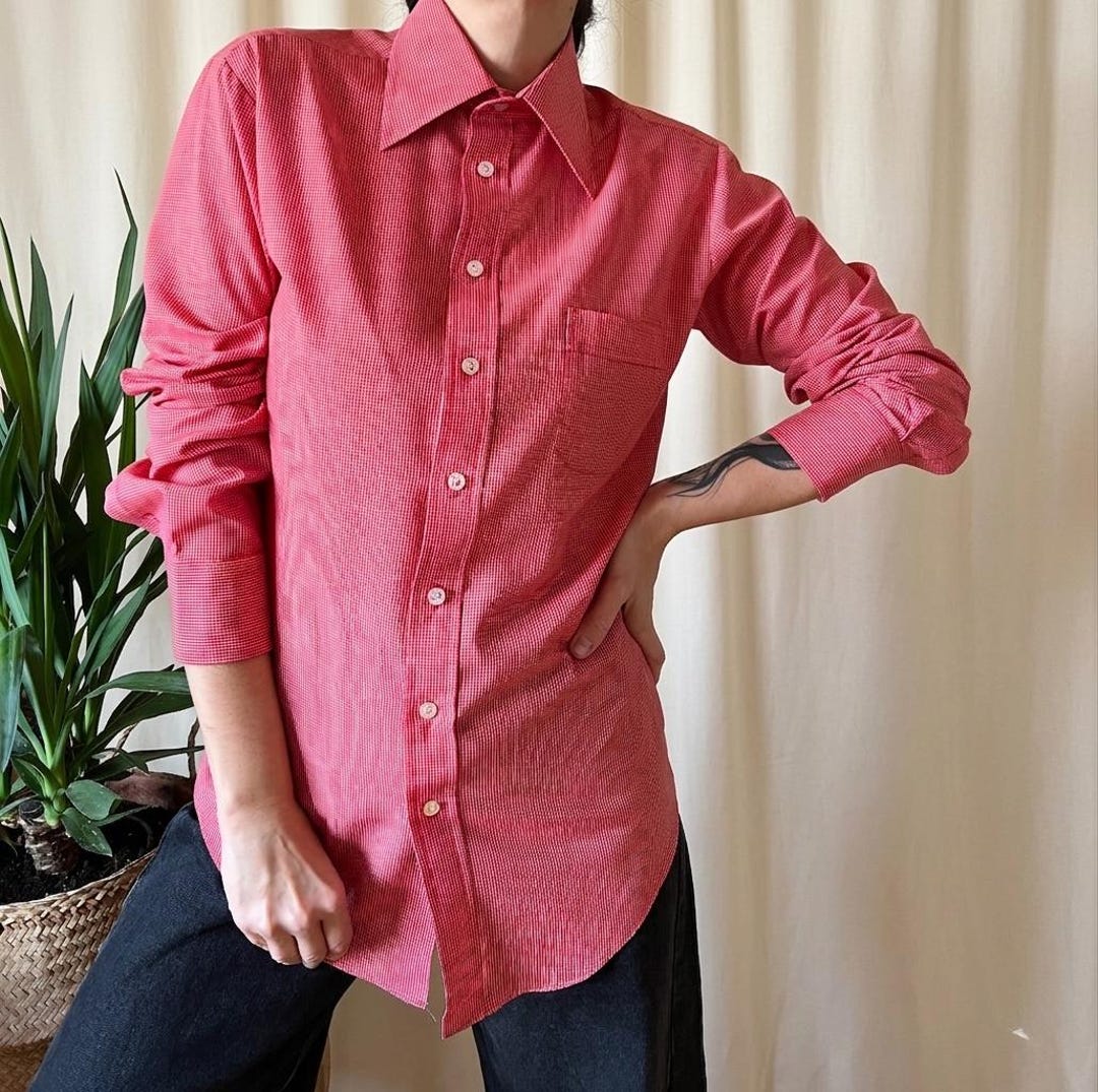 Vintage 70s Dagger Collar Shirt Men's S, Business Button up Office