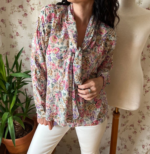 Vintage coquette shirt secretary feminine pastel … - image 6
