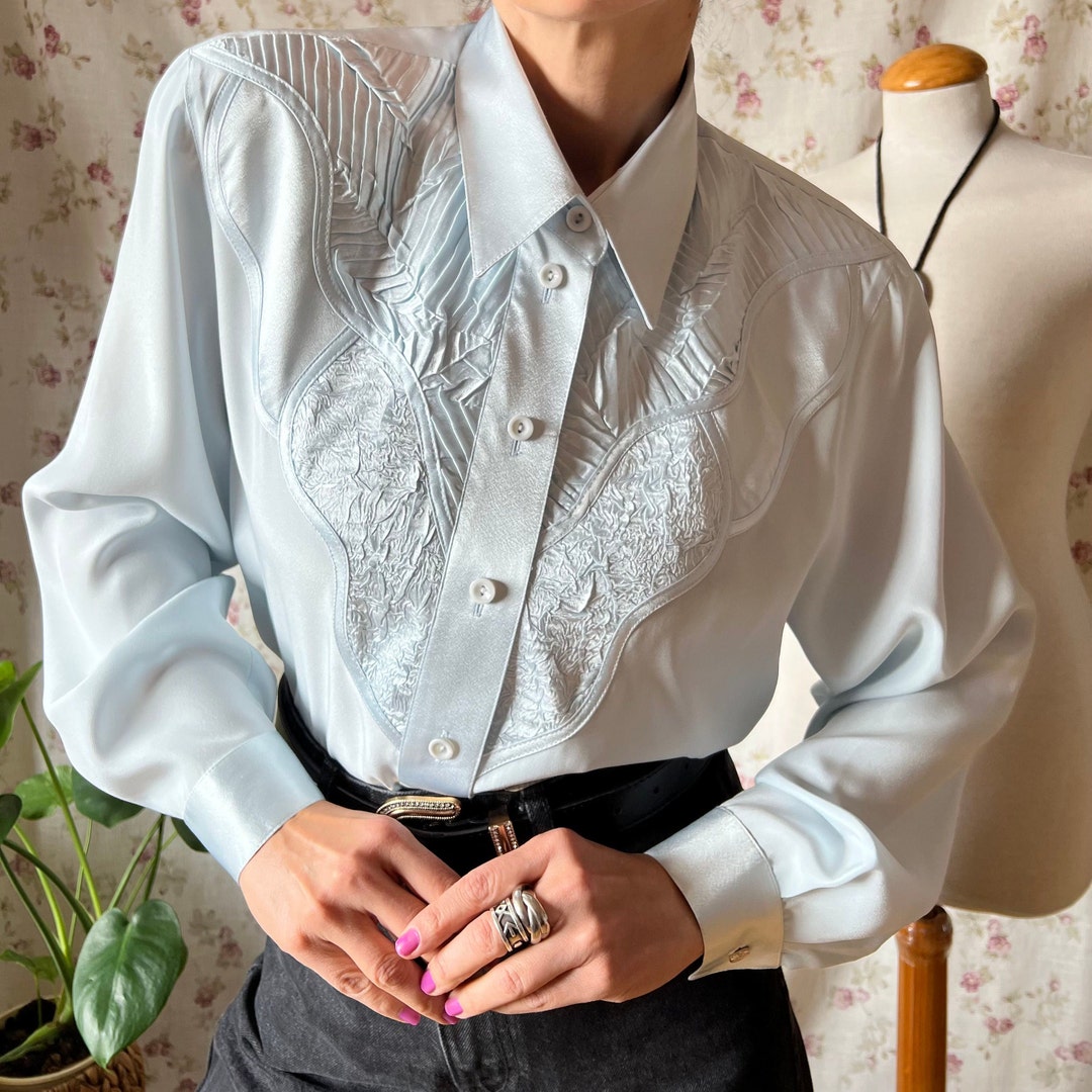 Elegant Vintage Satin Floral Print Loose Shirt
