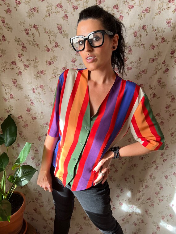 Vintage disco circus shirt, funky artsy studio 80s co… - Gem