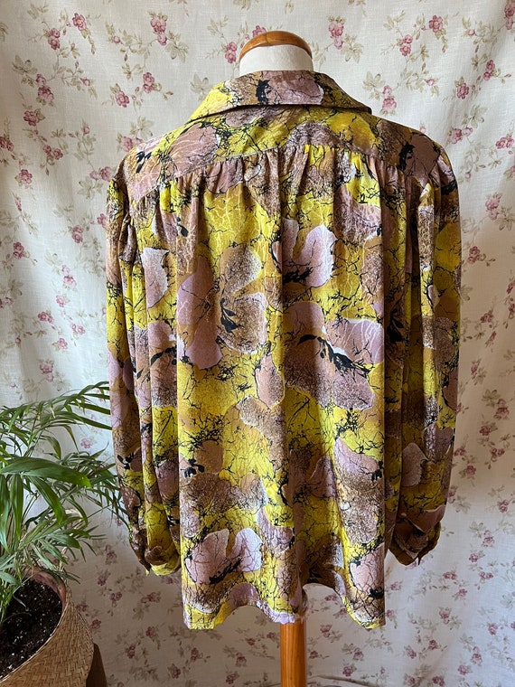 Vintage babydoll shirt plus size 80s office pussy… - image 10