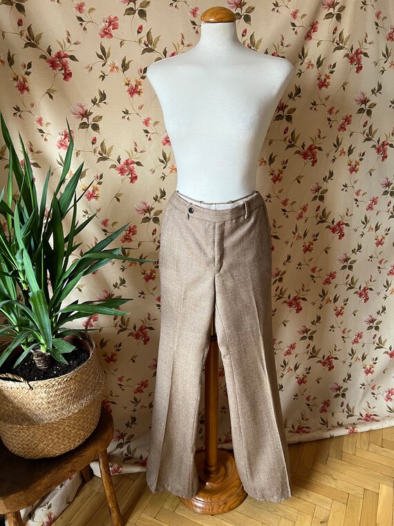 大人気新品をすべて Leg Wide 60s Wool Vintage Pants Casual Business 70s S, パンツ