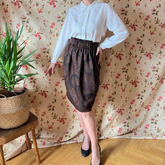 Clothing Work Skirts 80's Vintage 80s ESCADA Wool Skirt S