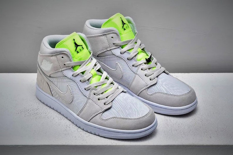2020 Latest Air Jordan 1 Mid Vast Grey Ghost Green White | Etsy 2020 Latest Air Jordan 1 Mid Vast Grey Ghost Green White | Etsy