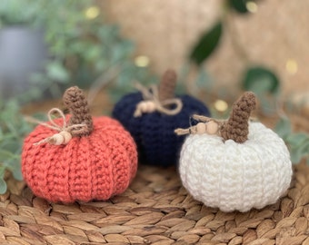 Handmade Crochet Pumpkin Home Decor, Rustic Fall Decor