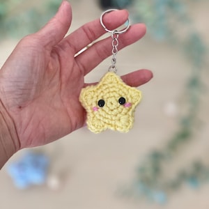 Handmade crochet mini star keychain