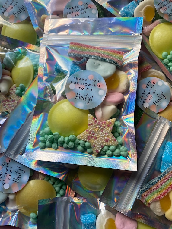 Rainbow Party Sweet Favour Pouches|Party Sweets|Sweet Bags|Birthday  Party|Wedding Sweets|Party Favours|Kids Party|Baby Shower|PickandMix