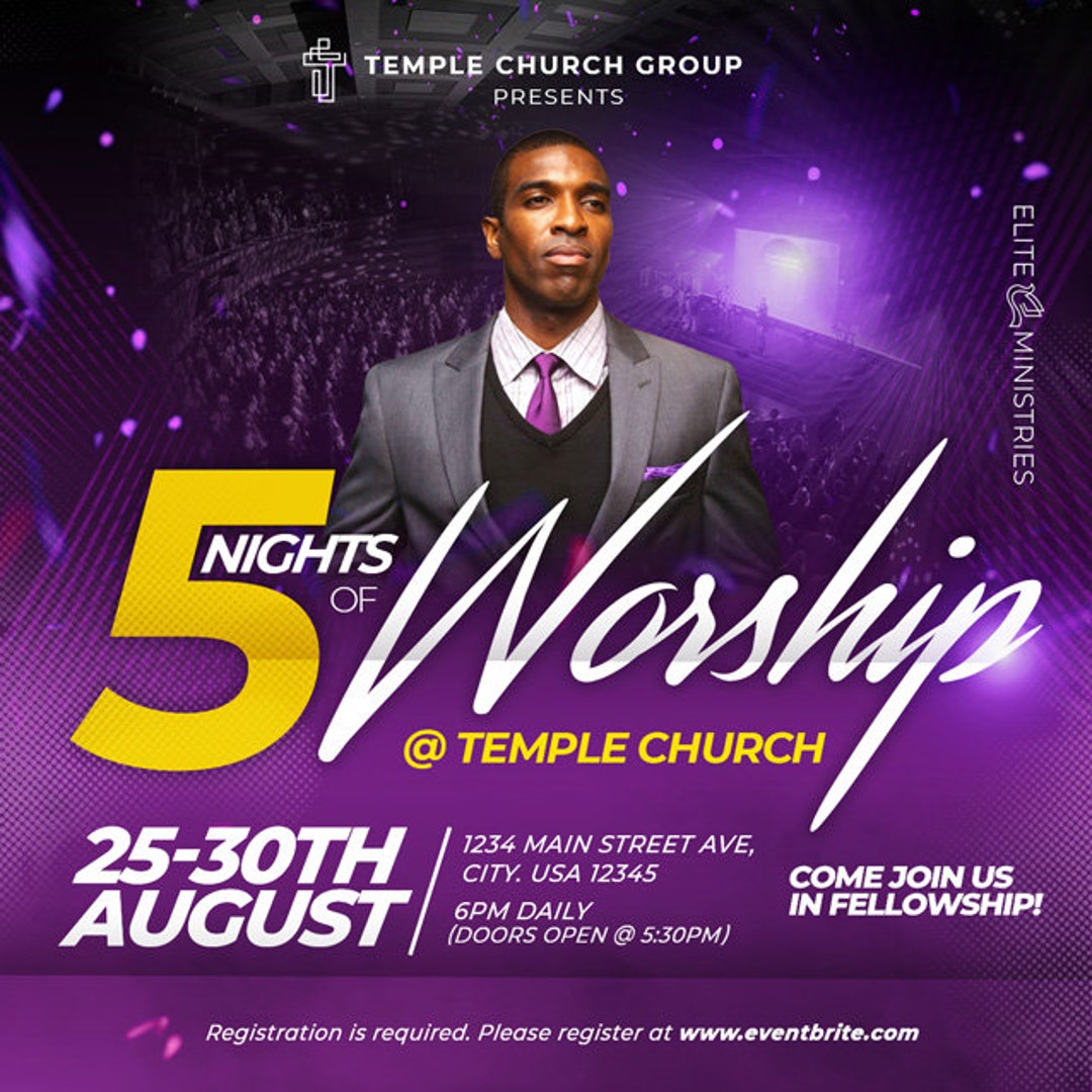 Nights Of Worship Church Flyer Template Etsy Australia Nights Of Worship Church Flyer Template Etsy Australia