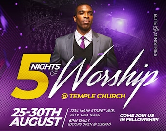 Nights of Worship Church Flyer Template