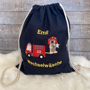 Kita Beutel mit Namen, Stoffbeutel personalisiert, personalisierter Turnbeutel, Beutel Wechselwäsche,Turnbeutel mit Namen bestickt