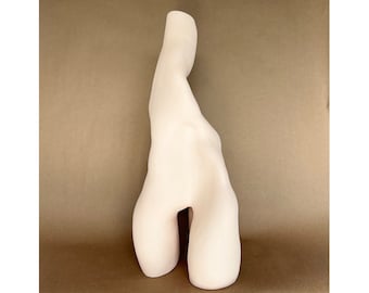 Handmade White Ceramic Sculpture Vase: Modern Abstract Decor
