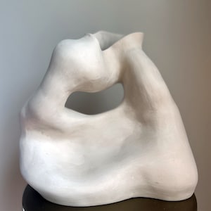 White Ceramic Vase, Handmade Ceramic Sculpture Vase, Modern Vase, Abstract Vessel, Unique Ceramic Vase, Minimalist Modern Decor, Design Vase