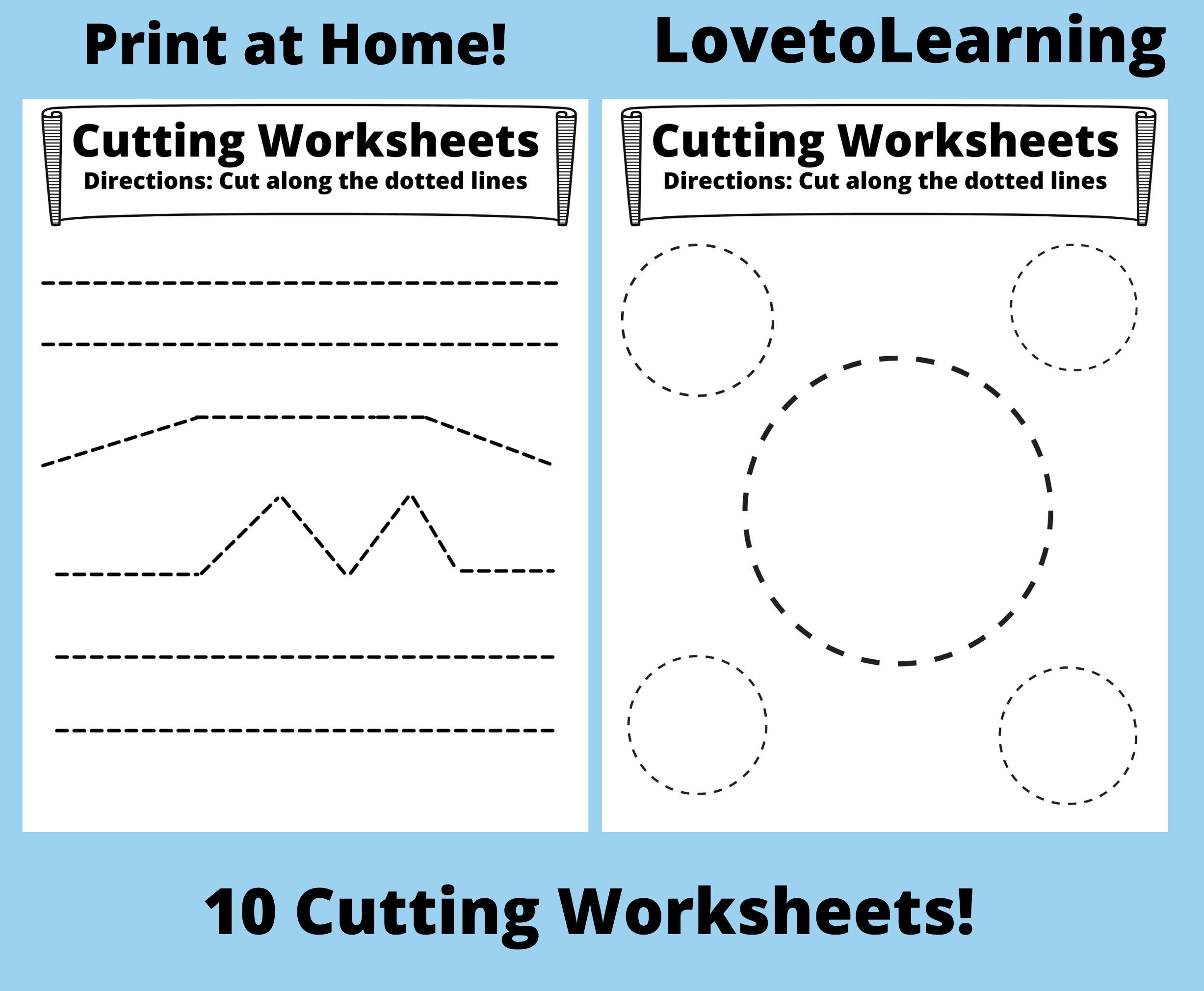 cutting shape worksheet shape printable education printable etsy australia