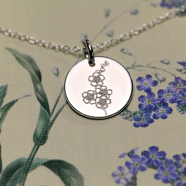 Forget Me Not Flower Necklace, Remember Me, Meaningful Gift, Farewell Gift, Floriography, Language of Flowers Jewellery, Minimalist