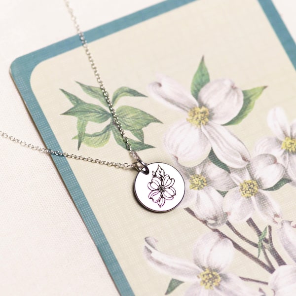 Love Overcomes, Dogwood Flower Necklace, Meaningful Gift, Gift for Her, Love Gift, Floriography, Language of Flowers Jewellery, Minimalist