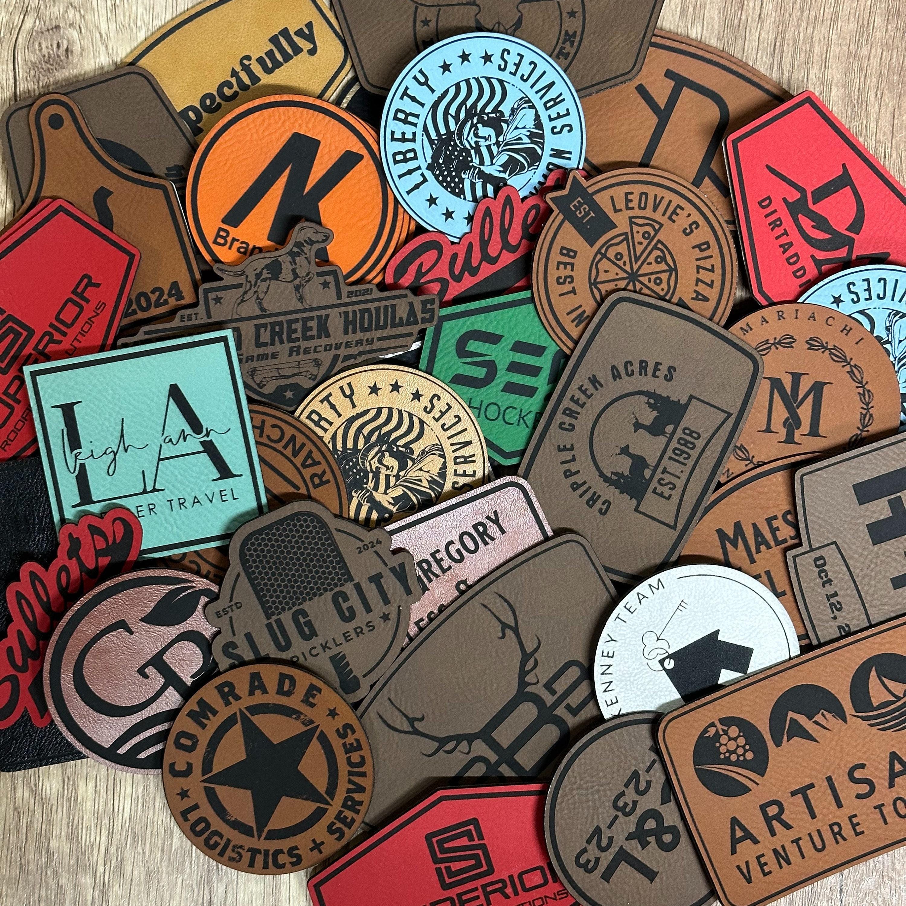 Custom Logo Iron On Patches, Business Logo patches, Iron on patch, Leatherette patches, DIY Do It Yourself, Leather Patches, Laser Cut Patch