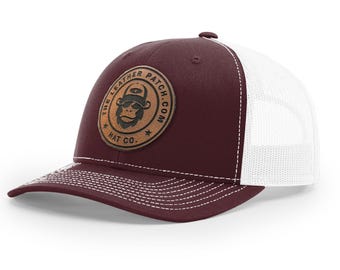 Custom Logo hat, Bulk Custom leather Patch Hat, Bulk hats, Leather patch hat, logo hats, business merch, Gift, Holiday, Christmas, Birthday
