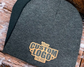 Custom Beanie with Leather Patch: Personalized Logo or Text