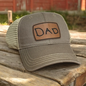 Personalized Leather Patch Trucker Hat: Child's Handwriting Gift