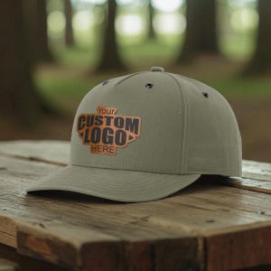 Custom Leather Patch Richardson 336 Five Panel Brushed Cotton Canvas Trucker Hat Personalized Company Logo