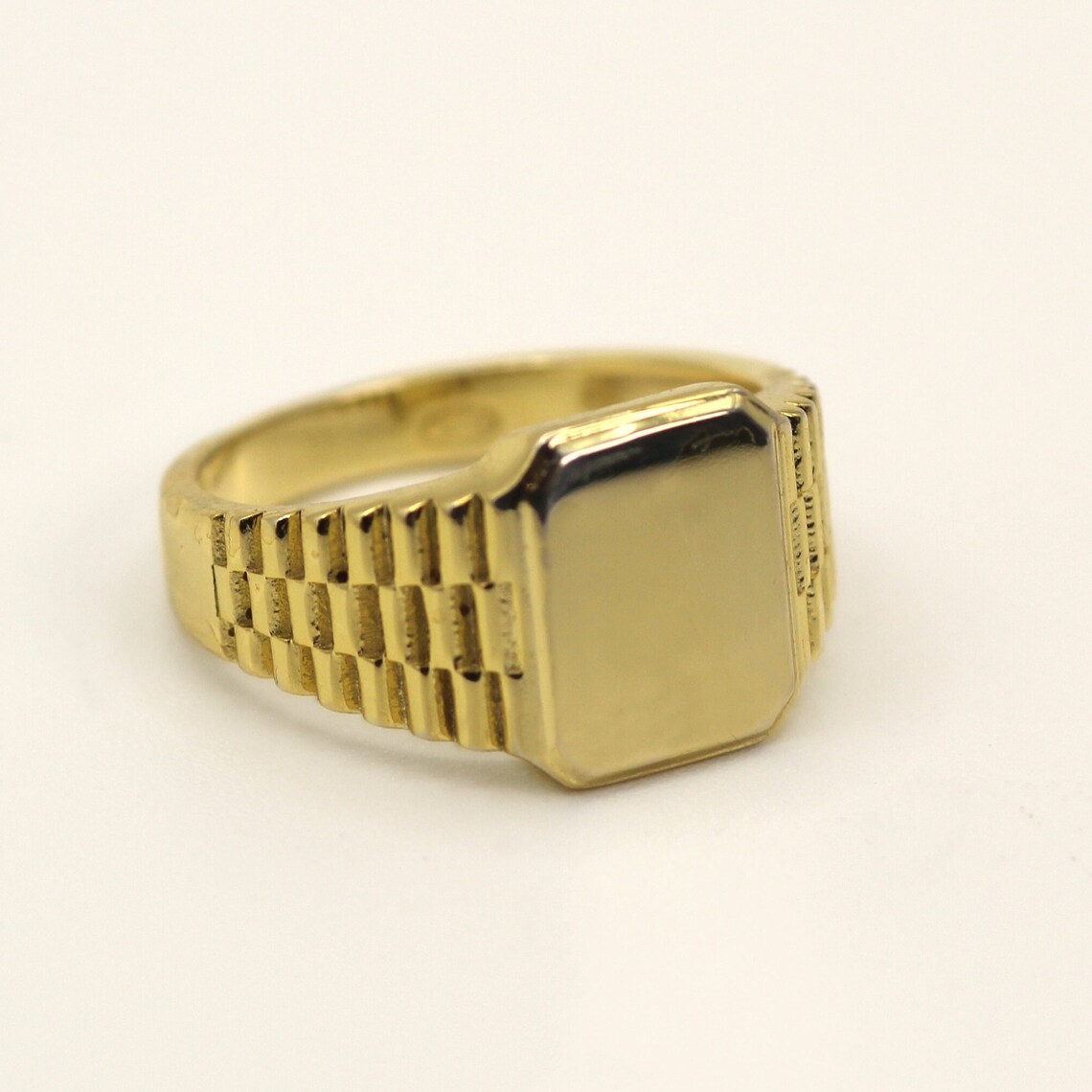 Men Ring / 18k Ring / Square Ring / Solid Etsy