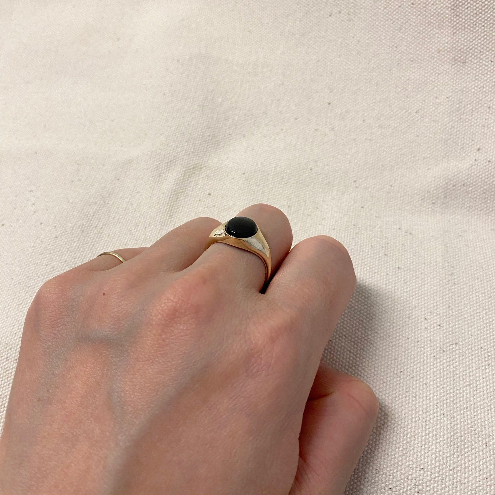 Gold Onyx Ring Black Onyx Ring Gold Pinky Ring Mens Etsy