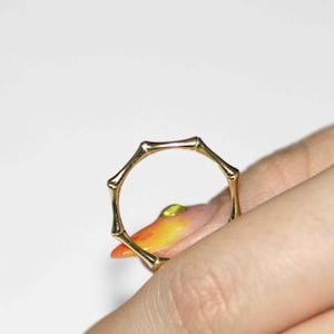 Bamboo Ring Gold , 14k gold ring / simple gold ring / yellow gold ring / stacking ring gold