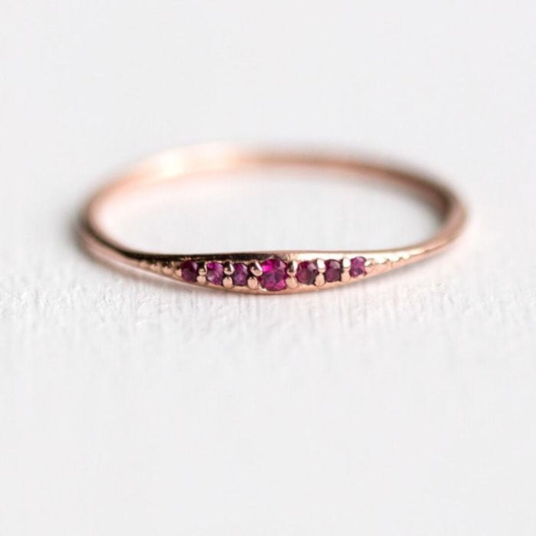 Ruby Simple Ring / 14k Ruby Ring / Stacking Ring / Ruby Rings for Her ...
