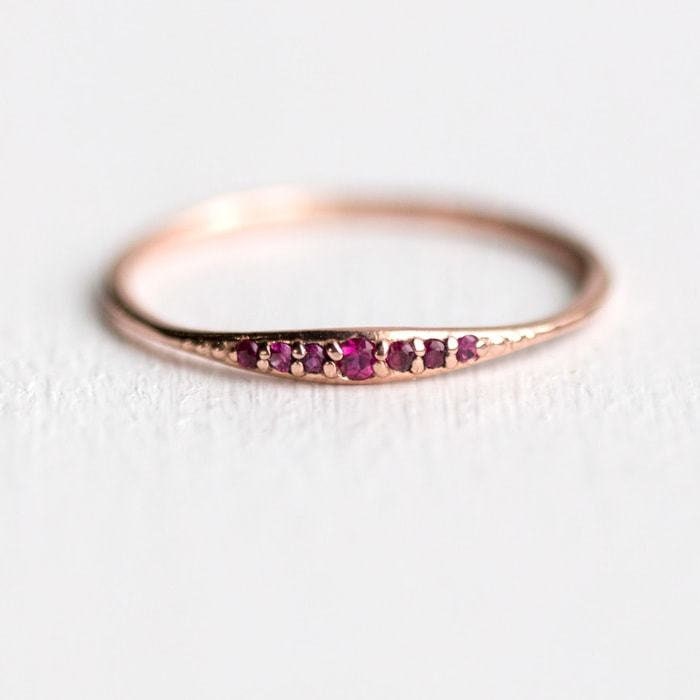 Ruby Simple Ring / 14k Ruby Ring / Stacking Ring / Ruby Rings for Her ...