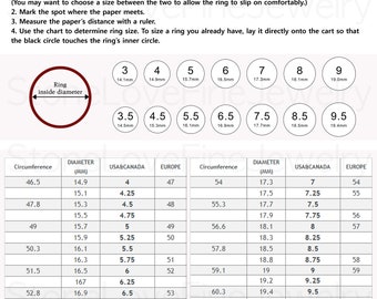Ring Size Chart How to Measure Your Ring Size at Home Ring - Etsy UK